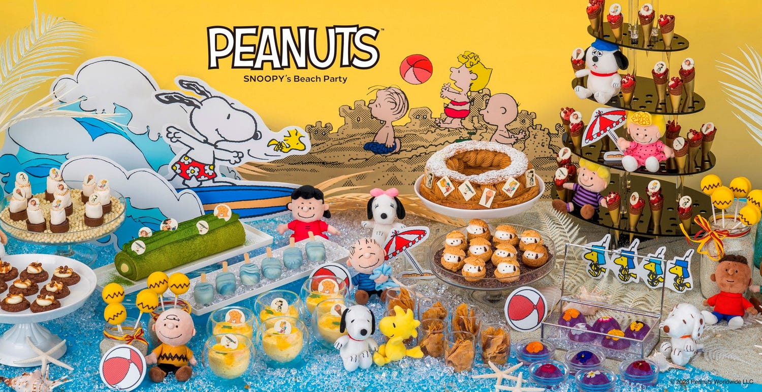 福岡でPEANUTSコラボのスイーツビュッフェ、5月27日から スヌーピーら着想のスイーツ約20種