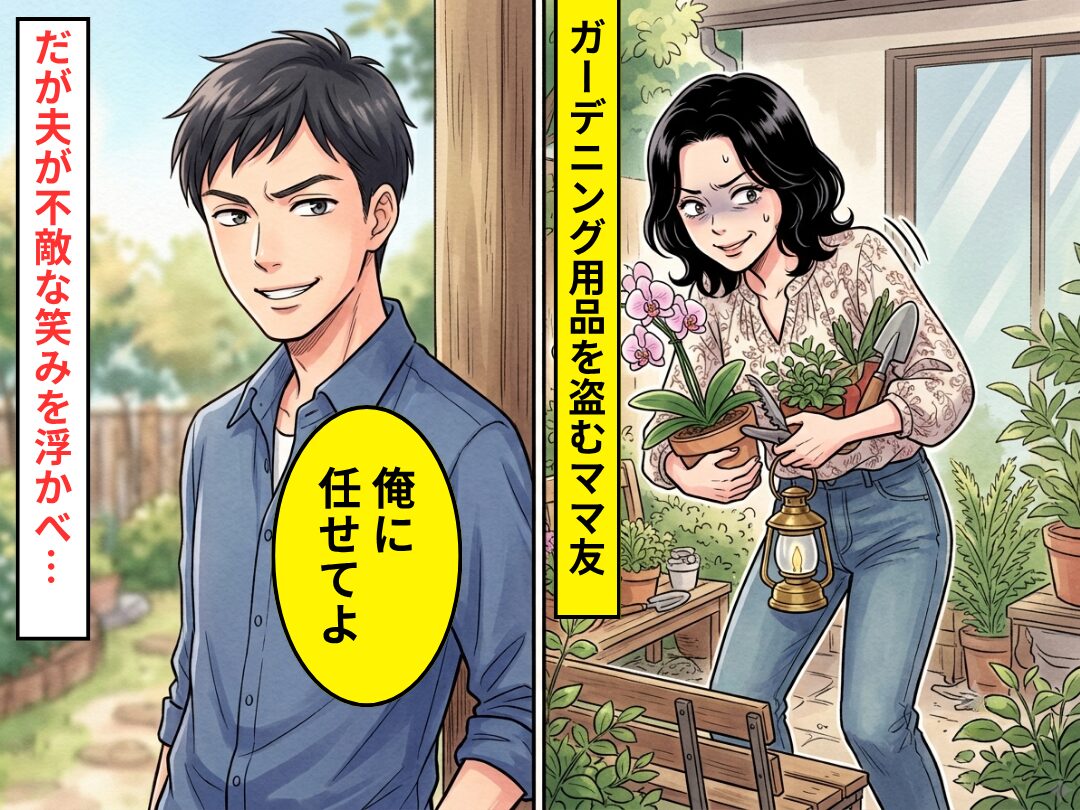 高級なガーデニング用品を盗むママ友！だが「俺に任せて」夫が不敵な笑みを浮かべて【罠】を仕掛けた話