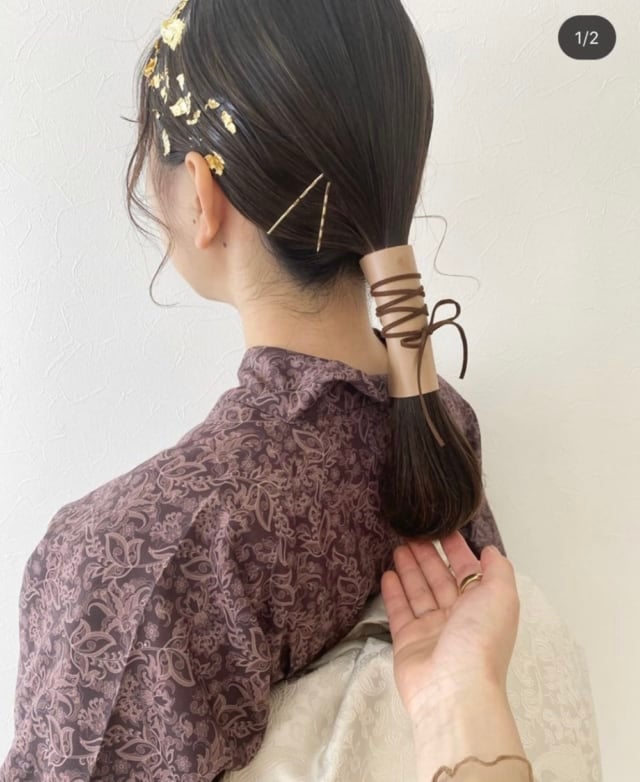 金箔を使った浴衣ヘアアレンジ