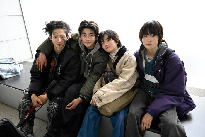 橘優輝、高橋文哉、板垣李光人、窪塚愛流(C)2024 「君と世界が終わる日に」製作委員会