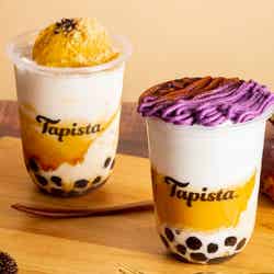 「【和】安納芋と黄金千貫 芋餡かりんとうスムージー」「【洋】安納芋と綾紫 ミルキーモンブラン」¥560※タピオカトッピング別途¥80/画像提供:Tapista