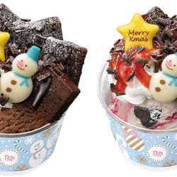 左：チョコレートソース／右：ストロベリーソース／画像提供：B-R サーティワン アイスクリーム