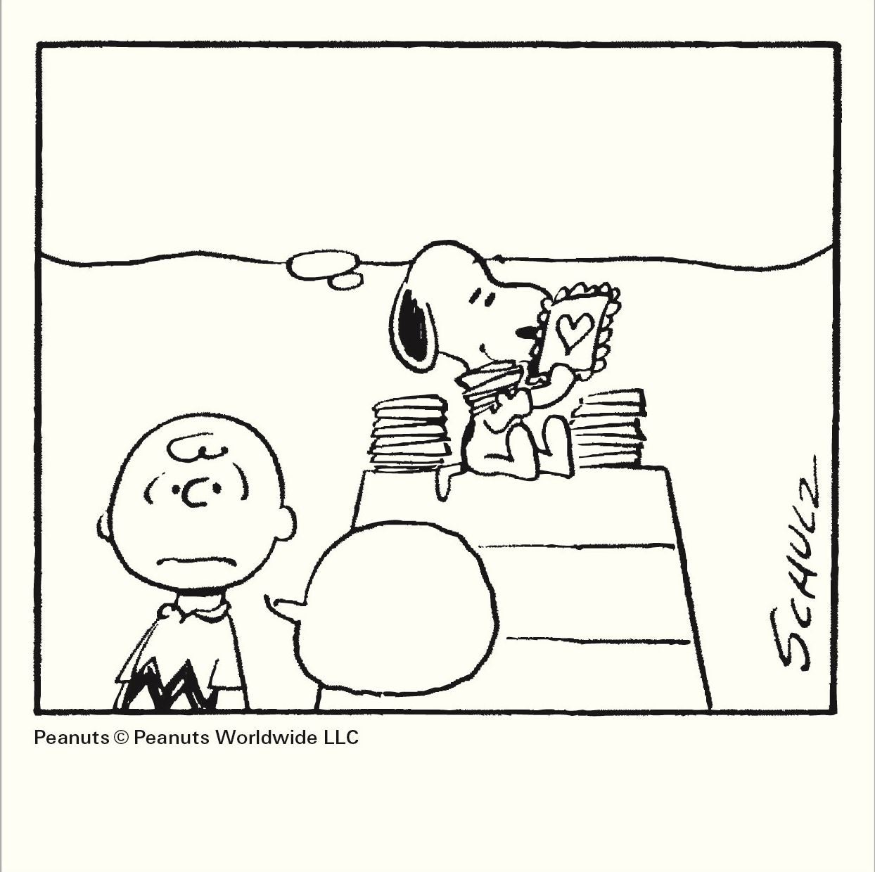 バレンタイン記念カード （C）Peanuts Worldwide LLC