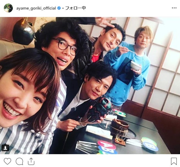 剛力彩芽、稲垣吾郎＆草なぎ剛＆香取慎吾らとの豪華ショットに反響