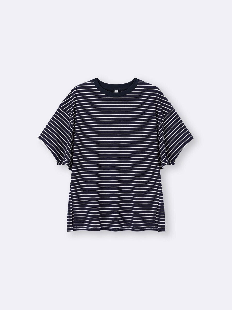 GUのドルマンスリーブボーダーT