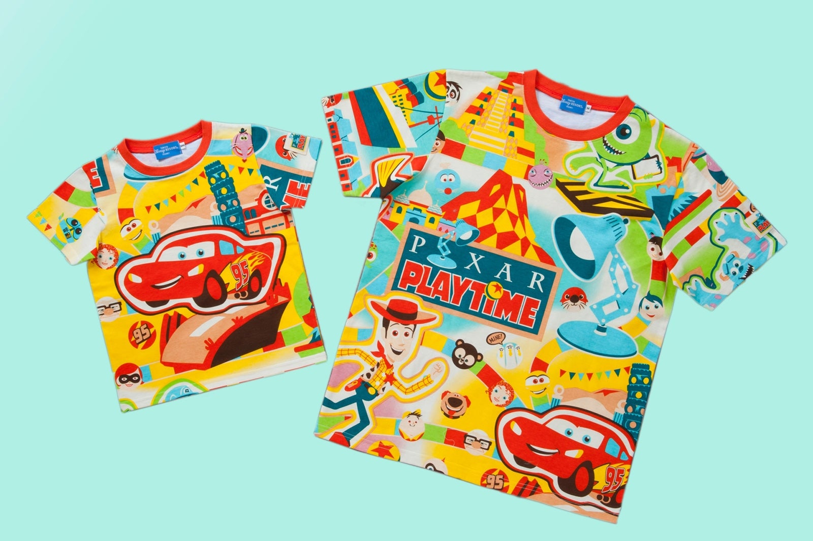 Tシャツ（100、120cm：各1900円、140cm：2300円、S・M・L・LL：各2600円、3L：2900円）/ （C）Disney（C）Disney／Pixar