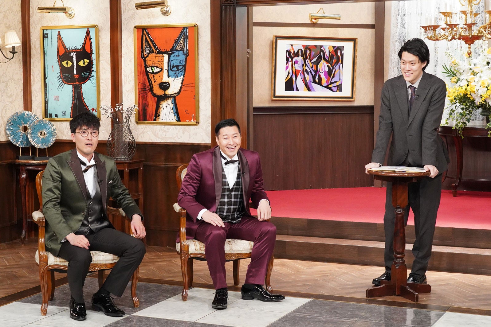 （左から）菊田竜大、長田庄平、粗品 （C）フジテレビ