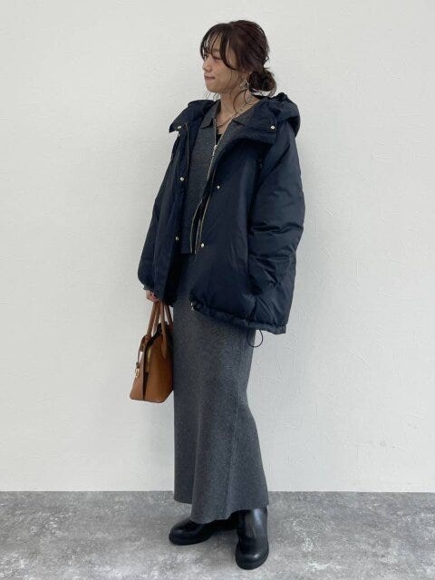 2025冬グローバルワークエアリュクスダウンフードブルゾン