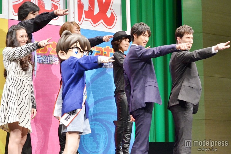 （下段左から）柴咲コウ、江戸川コナン、福士蒼汰、パトリック・ハーラン、（上段左から）小山力也、高山みなみ、山崎和佳奈