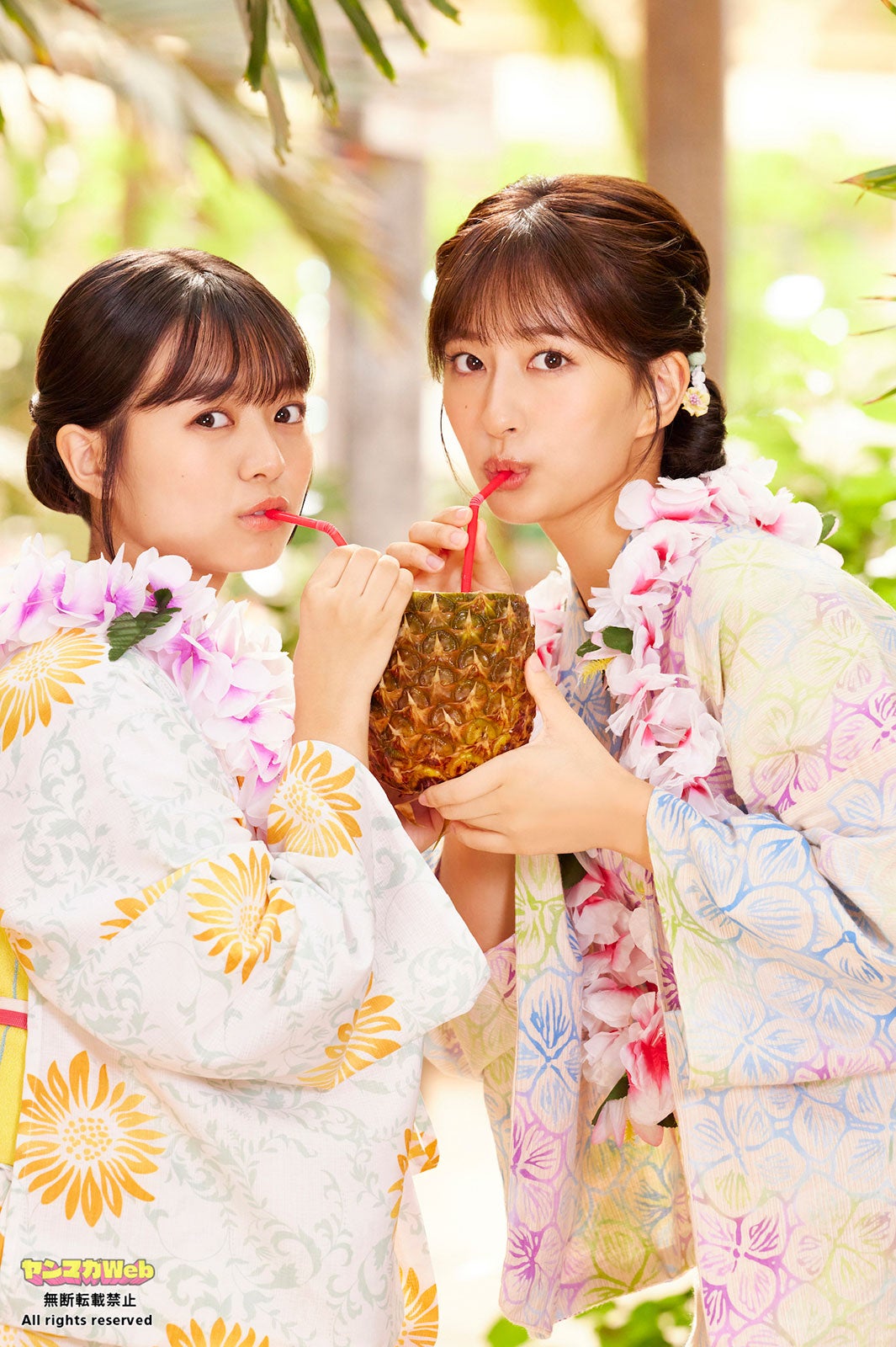 「ミスマガジン」斉藤里奈＆加藤綾乃、ビキニ・浴衣姿が眩しい 屋外で美ボディ解放