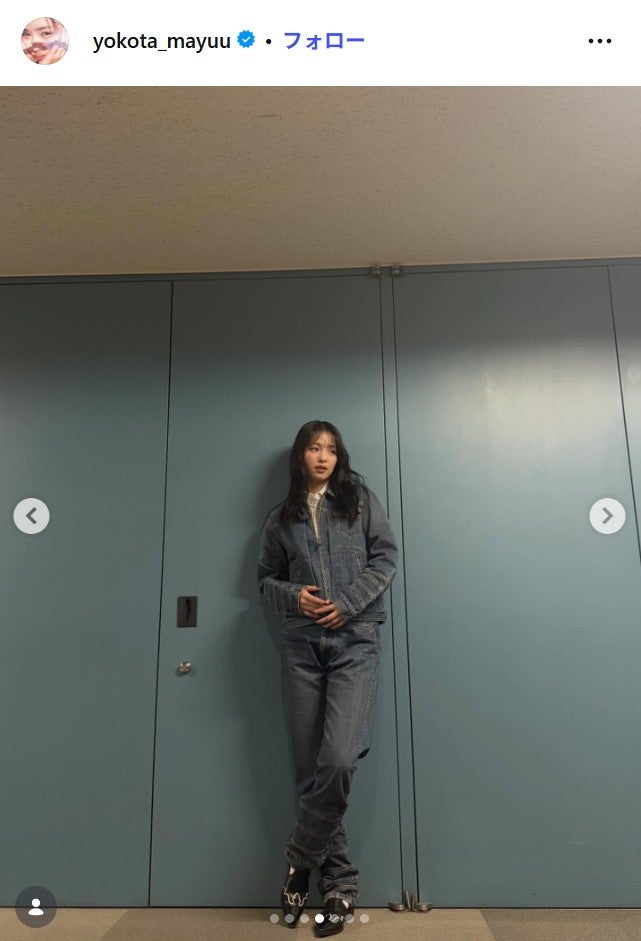 横田真悠Instagramより