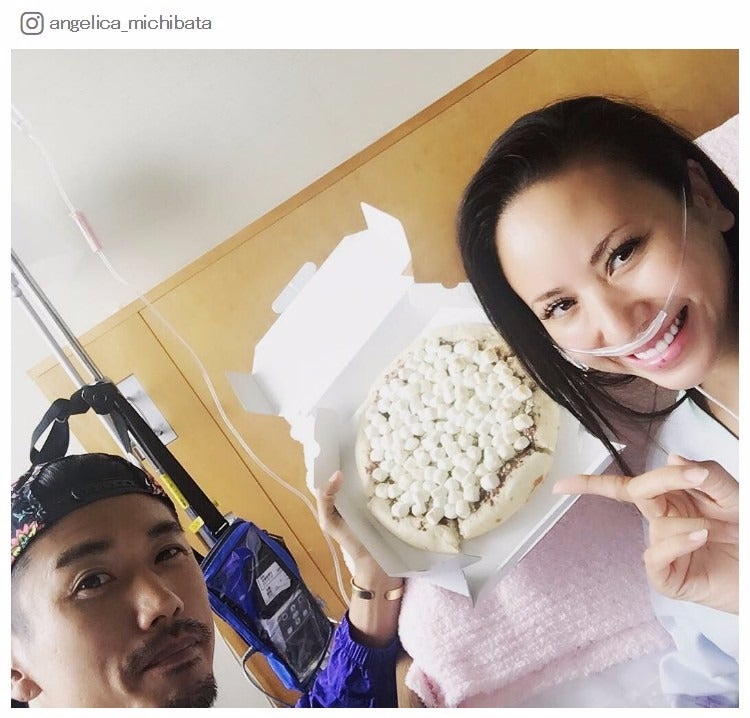 金子賢がお見舞いに／道端アンジェリカInstagramより