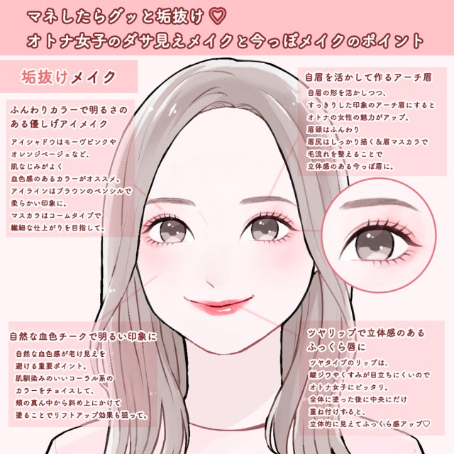 画像3 3 マネするだけでグッと垢抜ける オトナ女子の ダサ見えngメイク 今っぽokメイク モデルプレス