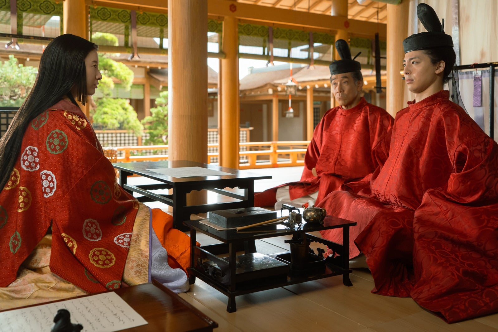 吉高由里子、岸谷五朗、高杉真宙「光る君へ」第39話（C）NHK