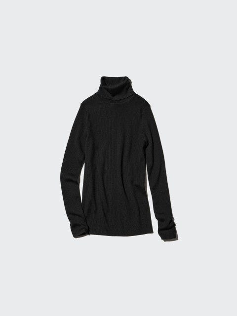 メリノリブタートルネックセーター