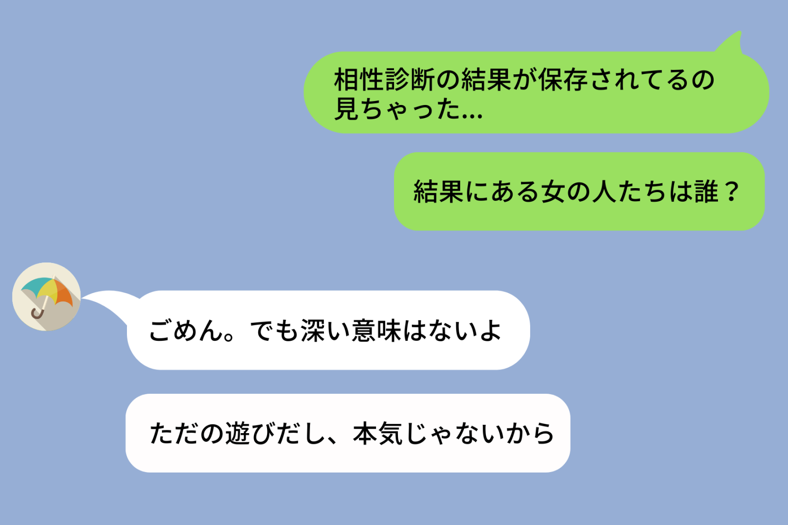 「俺たち相性いい」と喜んでいた彼氏→相性診断の結果が、別の女性の名前で３件も保存されていて…