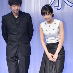 映画「永遠の0」完成報告会に出席した井上真央(右)