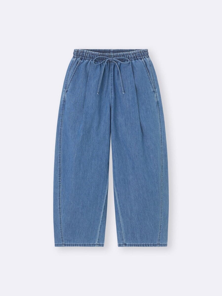 ライトデニムバレルアンクルパンツ 2026gu春大人女性おすすめライトデニムバレルアンクルパンツ