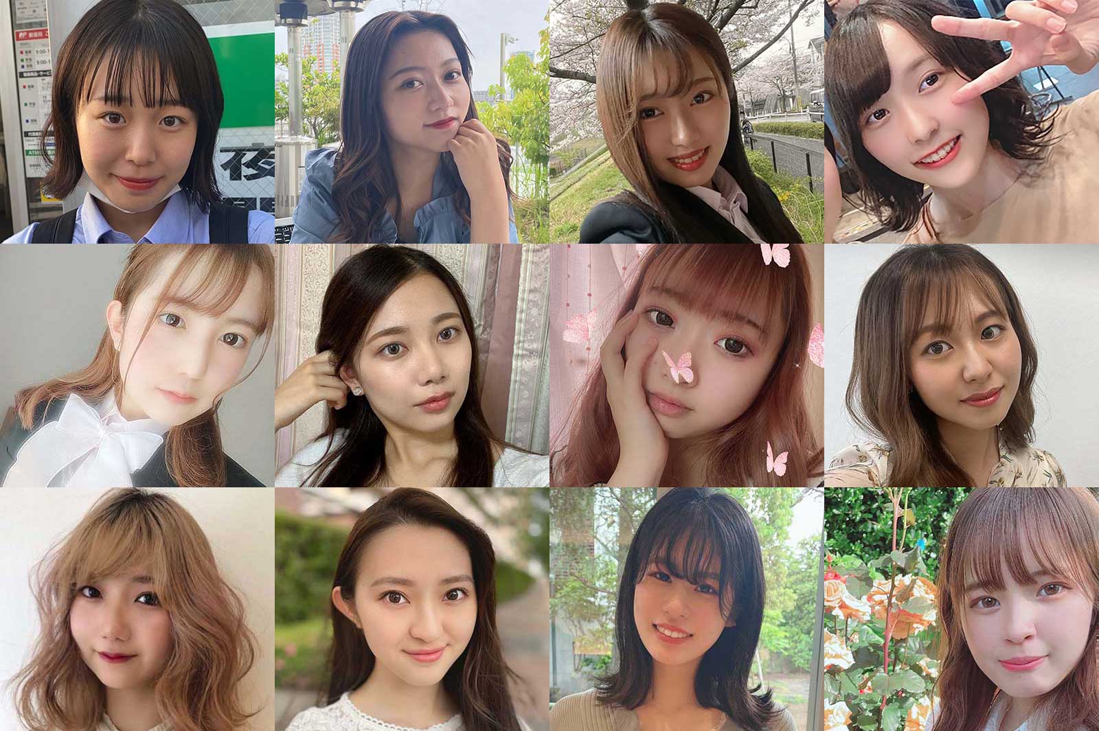 「FRESH CAMPUS CONTEST 2021」Bブロックエントリー通過者（一部）（提供写真）