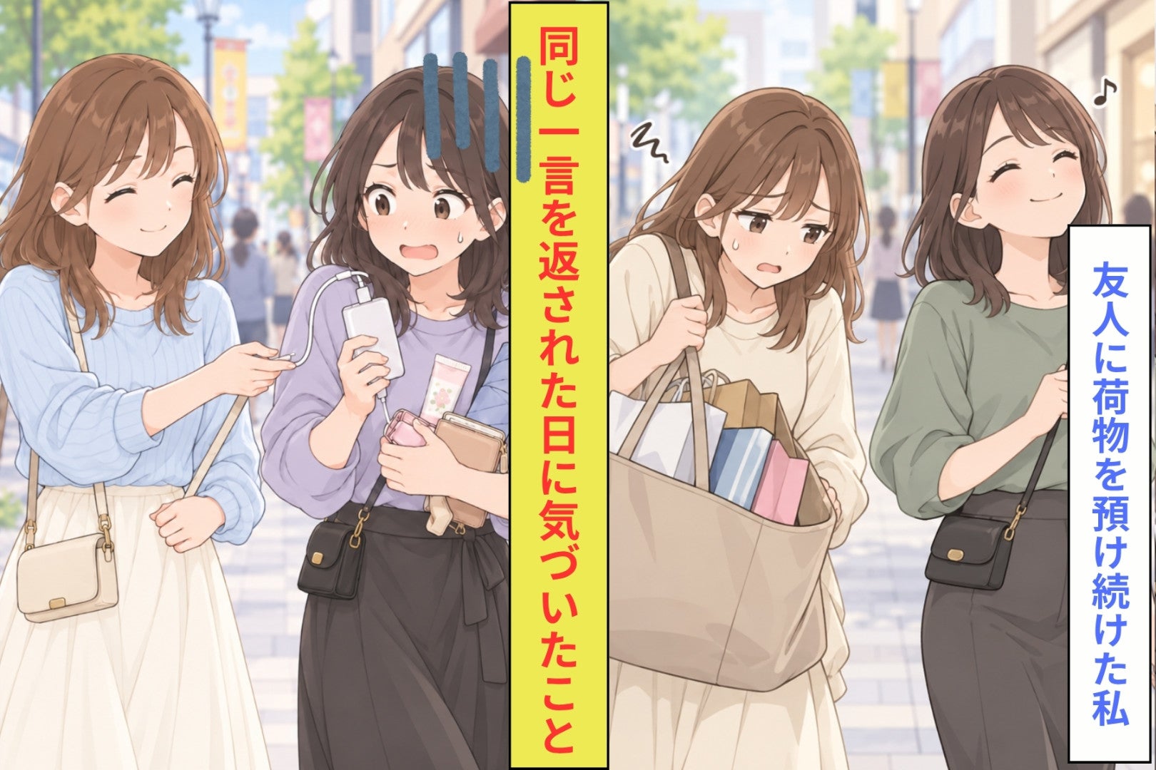 財布とスマホしか入らないバッグで出かけ、友人に荷物を預け続けた私。同じ一言を返された日に抱えたもの