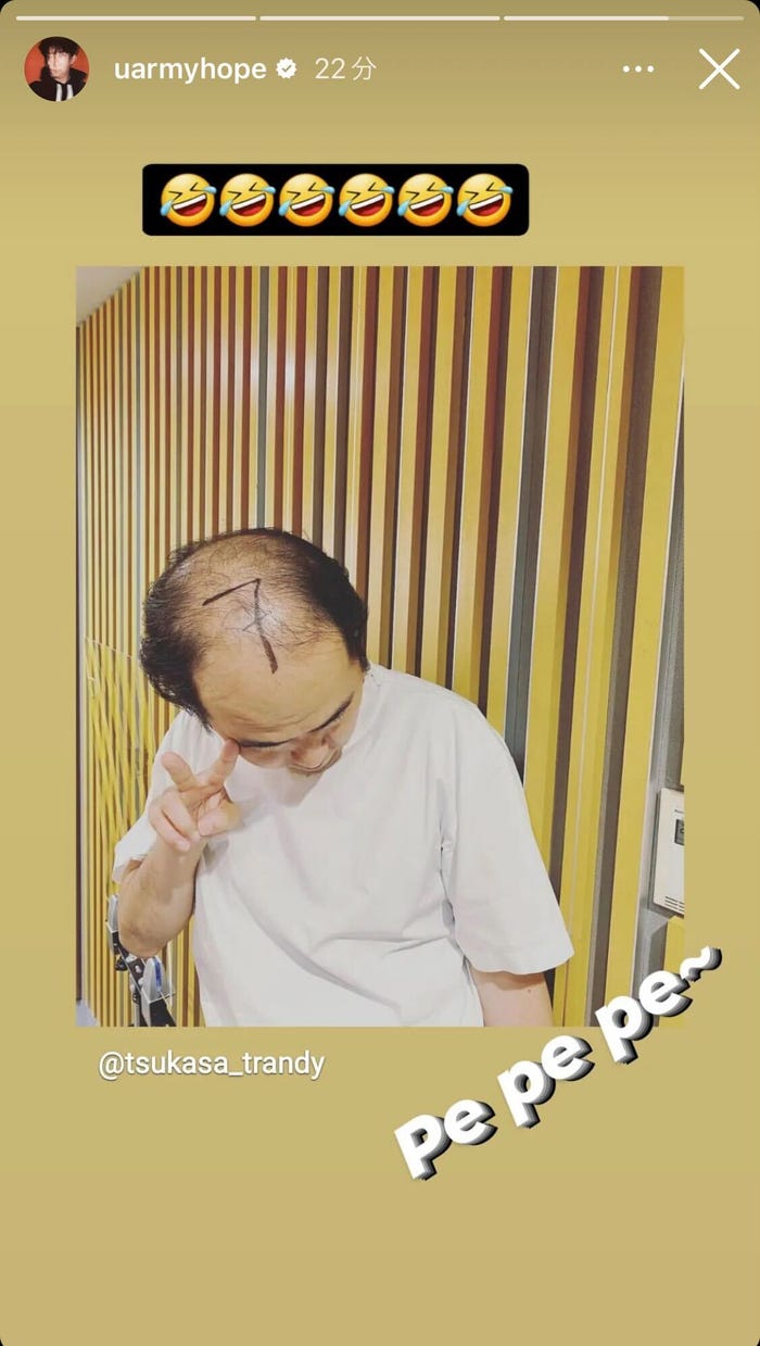 J-HOPE Instagramストーリーより