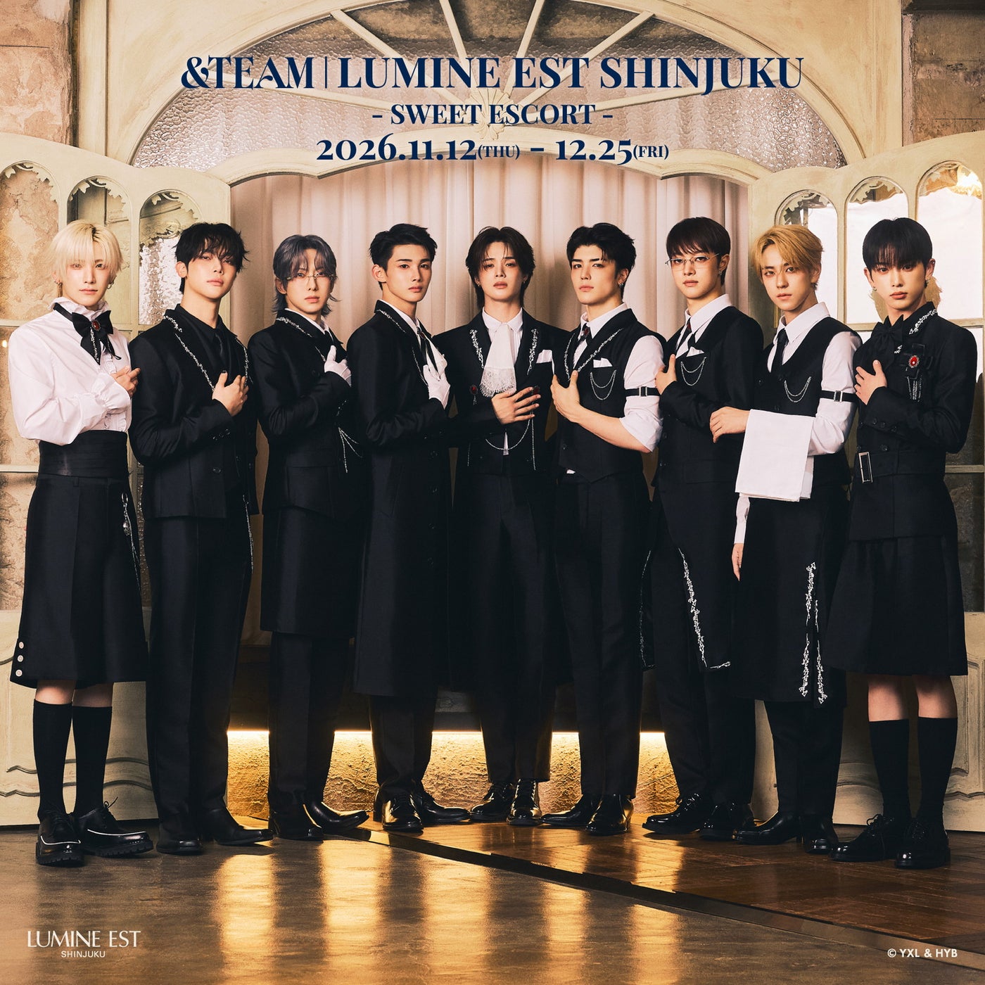 ルミネエスト新宿では会期中12月25日まで「&TEAM | LUMINE EST SHINJUKU - SWEET ESCORT -」を開催(C)HYBE LABELS JAPAN & HYBE. All Rights Reserved.