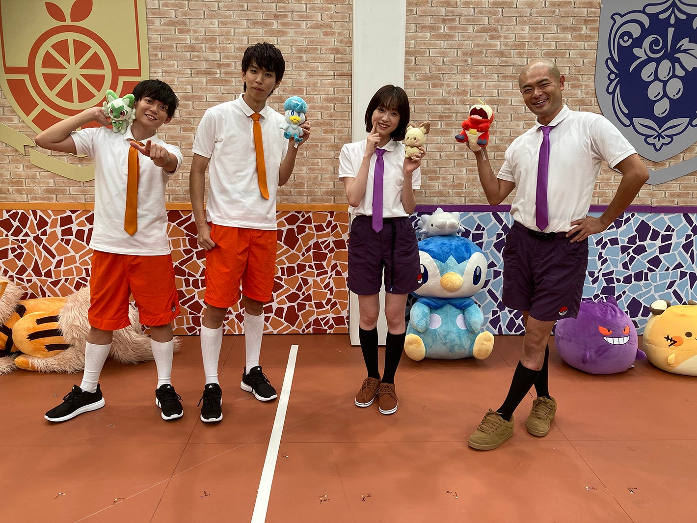 松丸亮吾、はじめしゃちょー、高橋ひかる、あばれる君（C）TV Tokyo・Pokemon・ShoPro