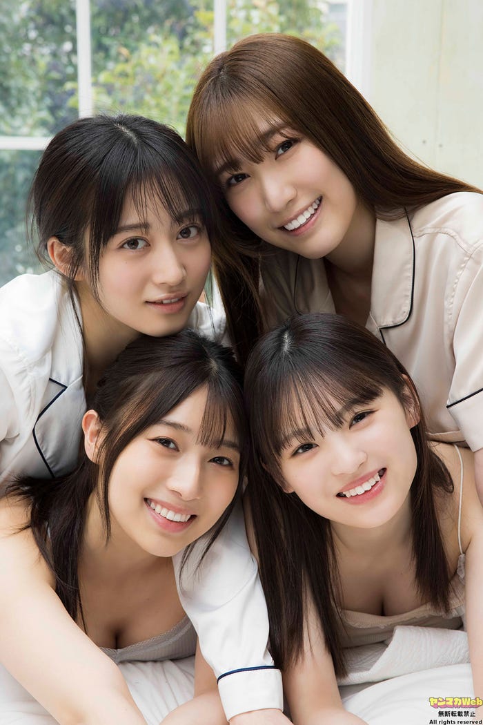 川上千尋、原かれん、安部若菜、新澤菜央(C)カノウリョウマ/ヤンマガWeb