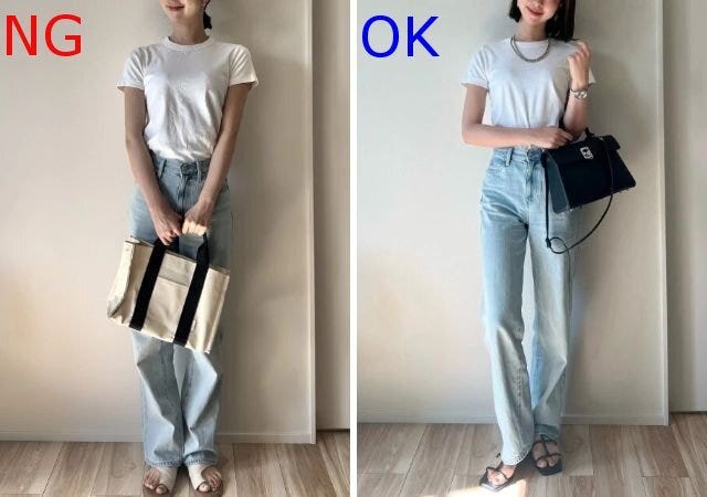 白Tシャツ×デニムNG＆OKコーデ