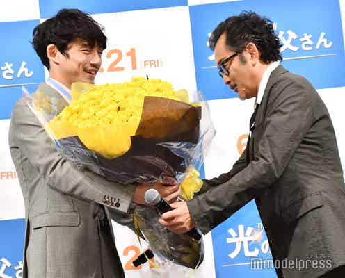 坂口健太郎、“父”吉田鋼太郎にサプライズ お互いの印象も明かす<劇場版 ファイナルファンタジーXIV光のお父さん>