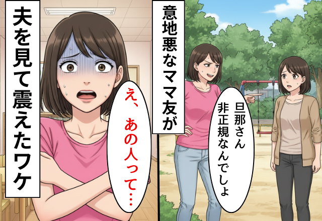 「旦那さん非正規でしょ♡」と煽るママ友！だが「え、あの人…」ママ友が夫を見て震えたワケ