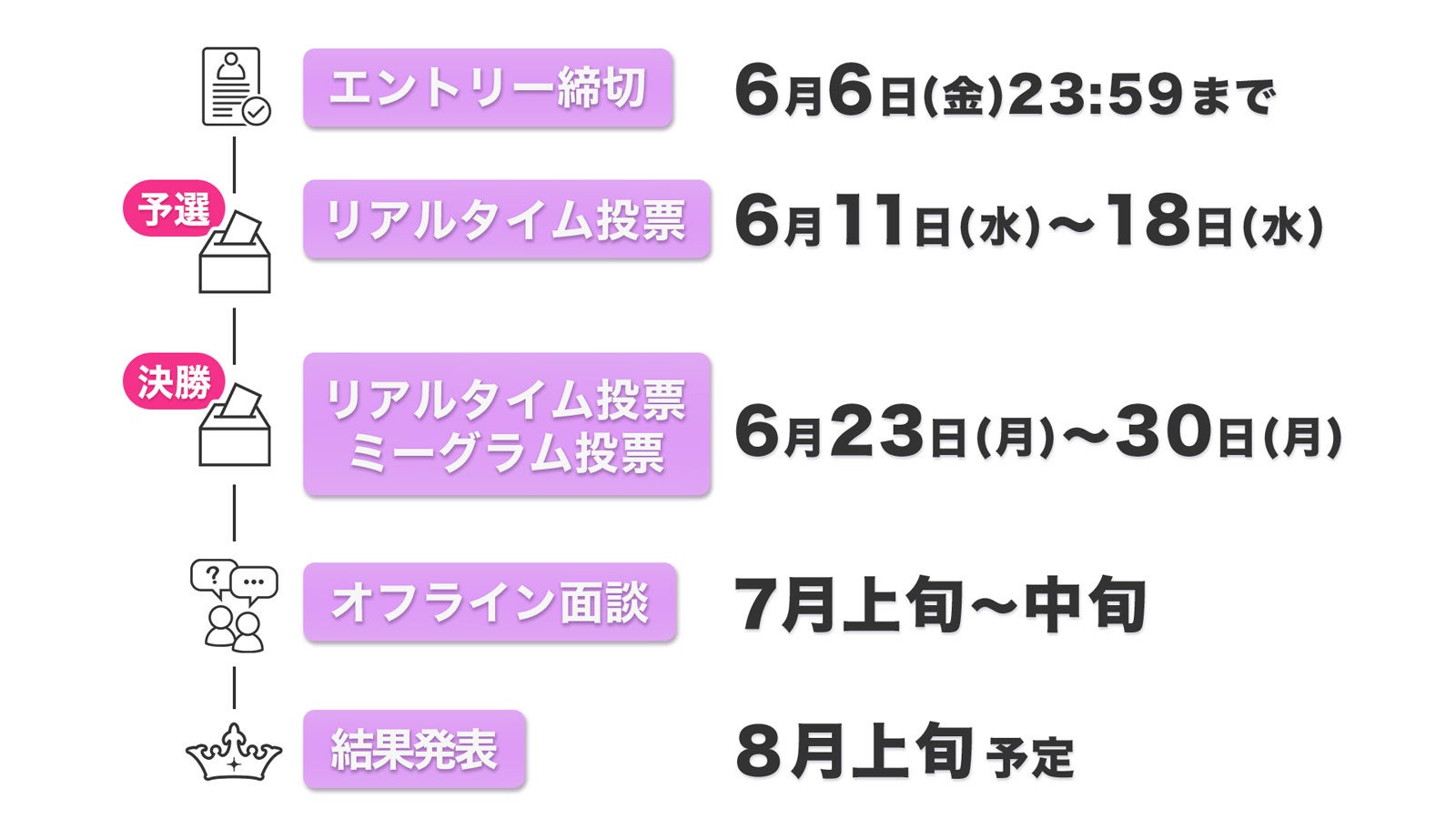 「モデルプレス特別表紙出演権オーディション」スケジュール（C）モデルプレス