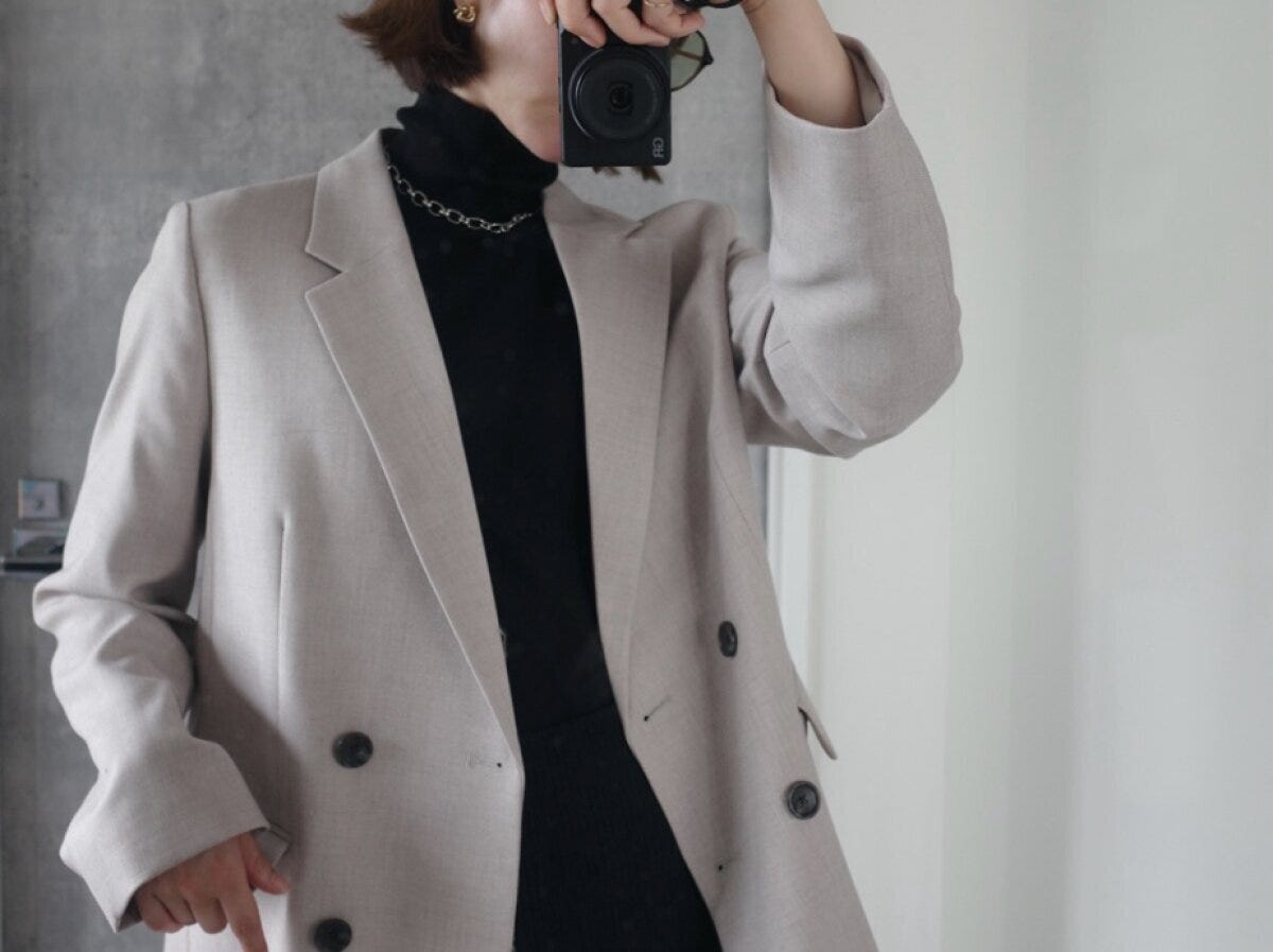 GUダブルブレストジャケット　BEIGE