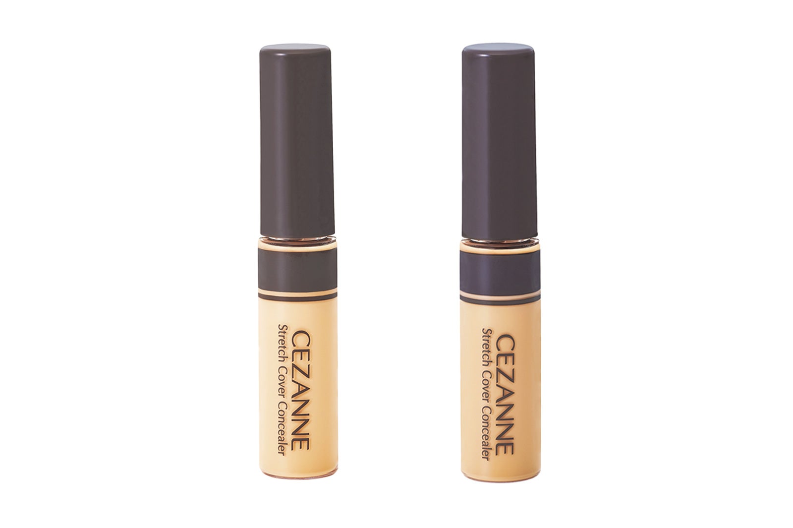 （左から）3月12日より発売される「ストレッチカバーコンシーラー 10 ライト系」「同 20 ナチュラル系」（画像提供：株式会社セザンヌ化粧品）