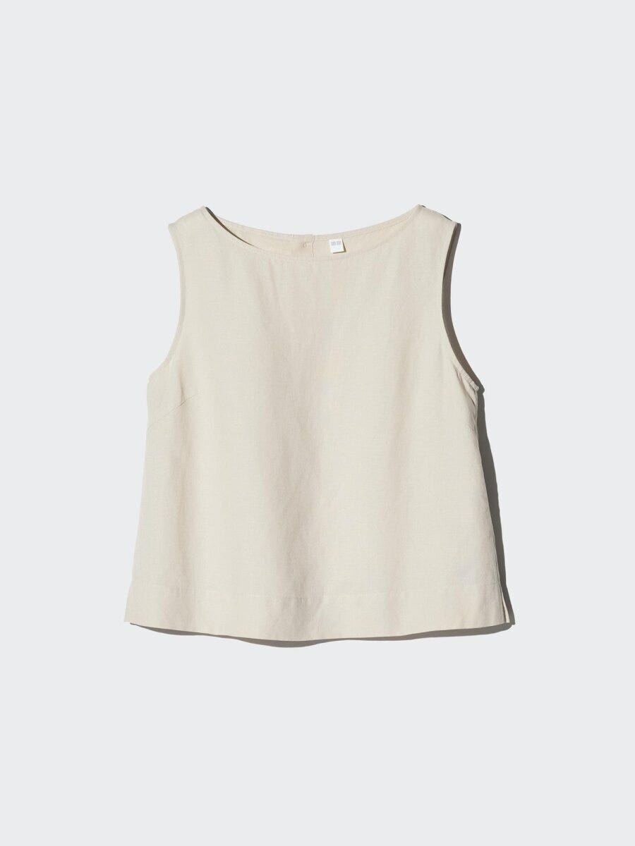 ユニクロのリネンブレンドブラウス