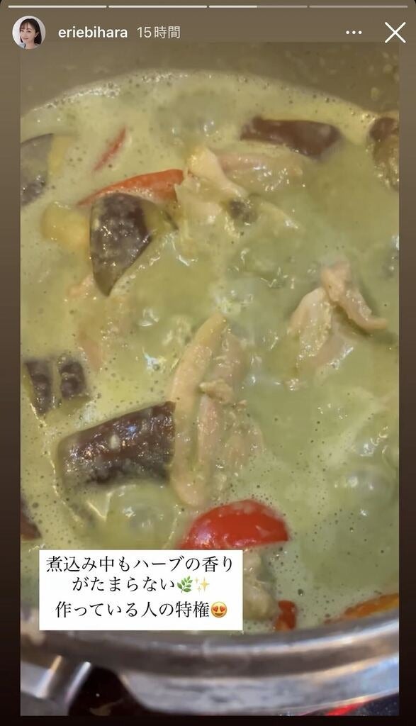 蛯原英里Instagramストーリーズより