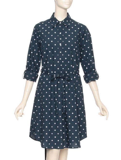 7分袖ドットジャカードシャツワンピース「TALBOTS」5,000円(税込)/画像提供:TALBOTS