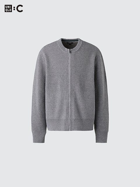 ユニクロシーのクルーネックフルジップカーディガン