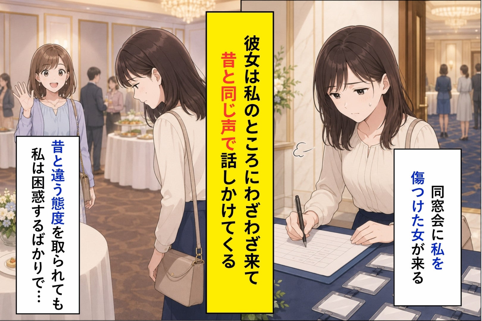 「全然変わってないね」私を傷つけた同級生が、同窓会で食事に誘った
