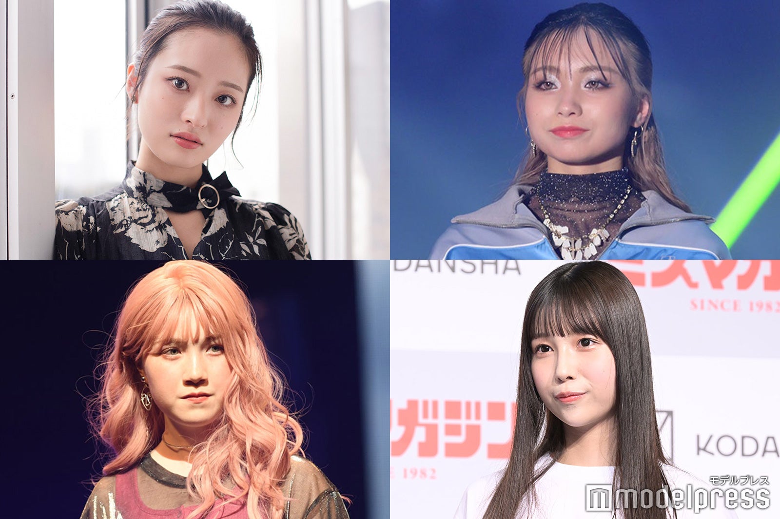（左上から時計回りに）神谷明采、ゆみちぃ、安達玲奈、おじゃす（C）モデルプレス