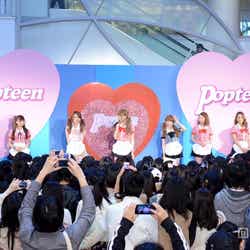 左から:松本愛、椎名ひかり、西川瑞希、松岡里枝、舟山久美子、村田莉、佐野友妃子、今井彩矢佳/「LaLa Popteen Land」のオープン記念イベントにて