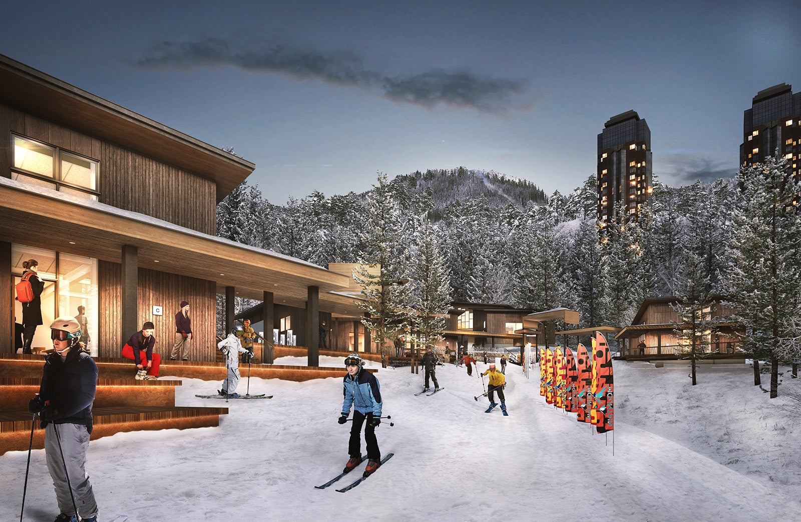 スキーイン＆アウトイメージ／画像提供：星野リゾート