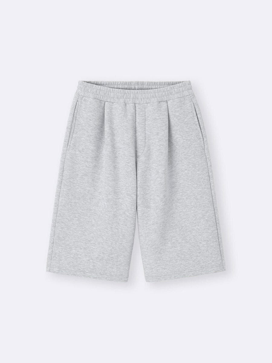 2026gu春大人女性おすすめグレーパフスウェットバギーショーツ