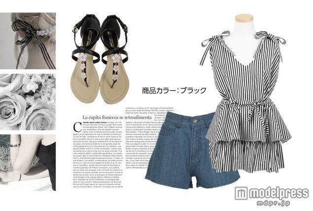 リボン付フリルノースリーブブラウストップス「KOBELETTUCE」2,780円（税込）