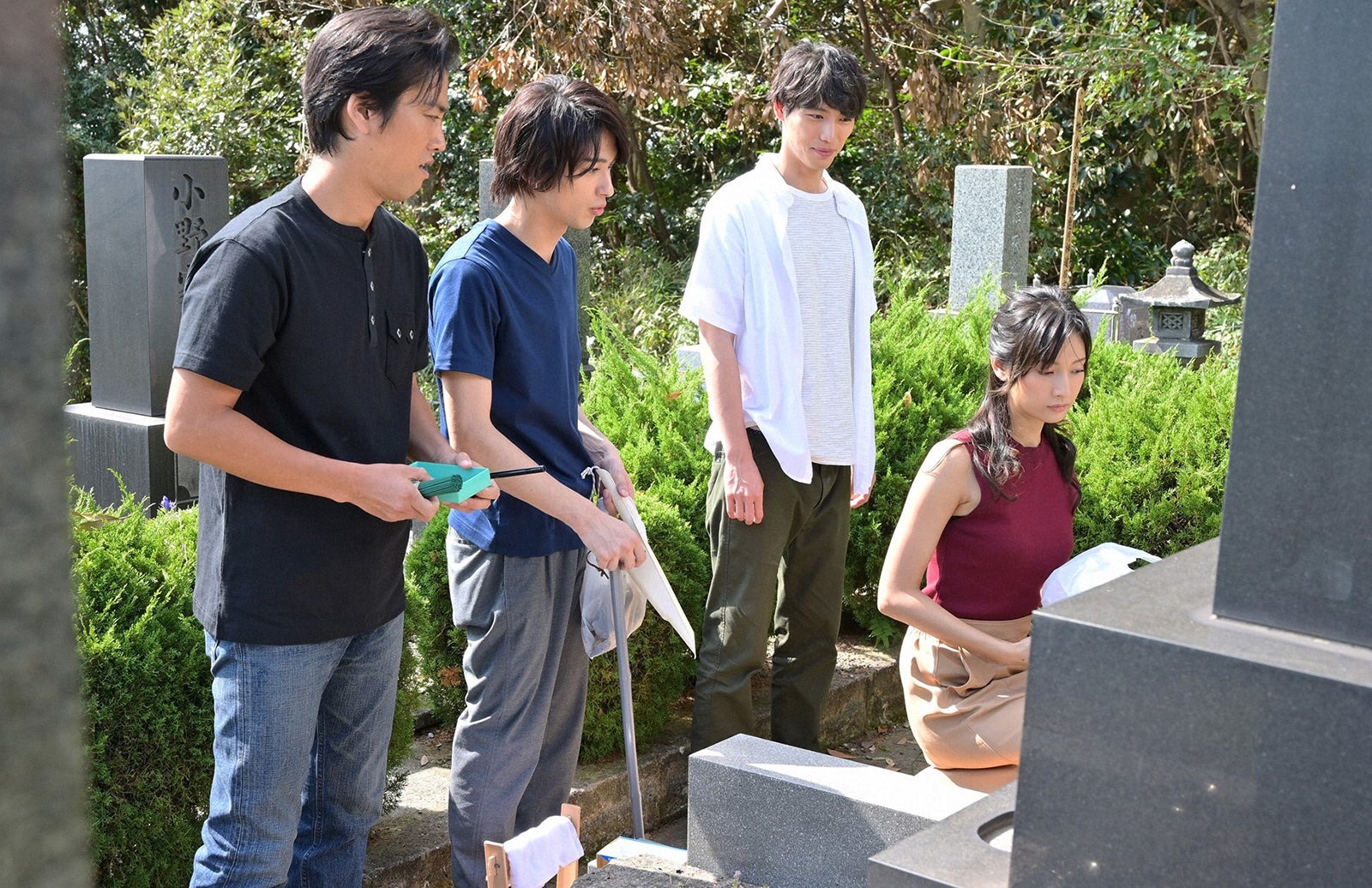 桐谷健太、横浜流星、福士蒼汰、菜々緒／「4分間のマリーゴール」第1話より（C）TBS