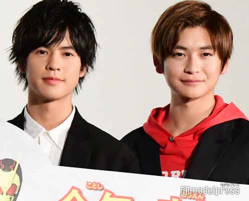 高橋文哉・奥野壮「仮面ライダー」反響に喜び語る 鶴嶋乃愛らと書き初め
