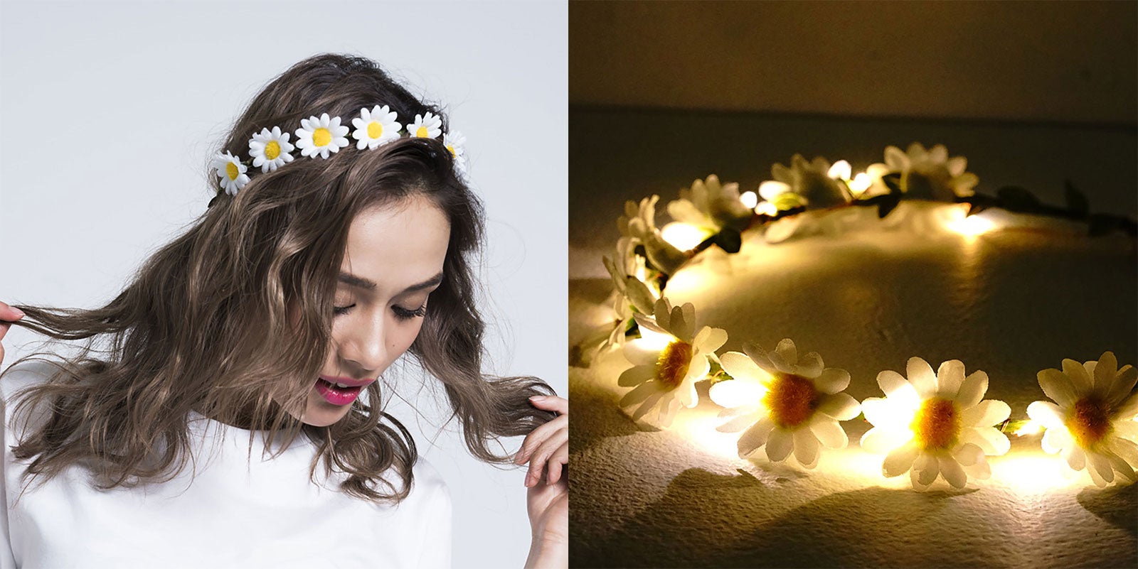 光るデイジー花飾り