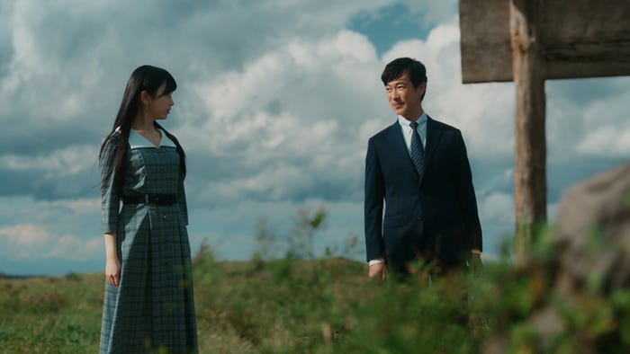 池田瑛紗、堺雅人「サムライマック『二兎を追ってもいいじゃないか。』」篇より(提供写真)