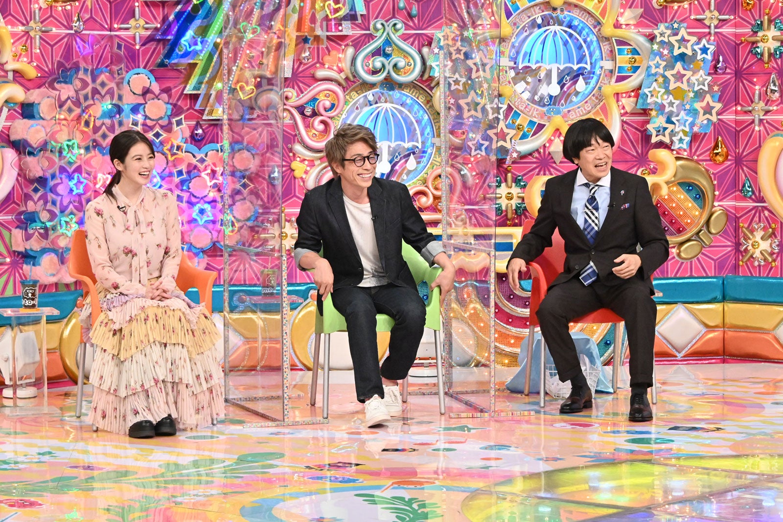 今田美桜、田村淳、蛍原徹（C）テレビ朝日