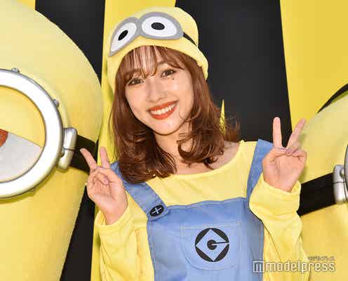 前田希美、ミニスカの“ミニオン”コスプレ姿で美脚披露「かわいい」の声飛び交う